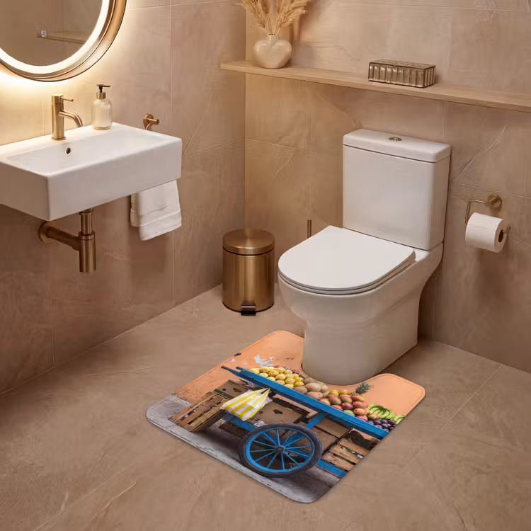 WC Mat - Fruit - Kar - Straat - Fruit - Kar - Straat WCmat U-uitsnede middel