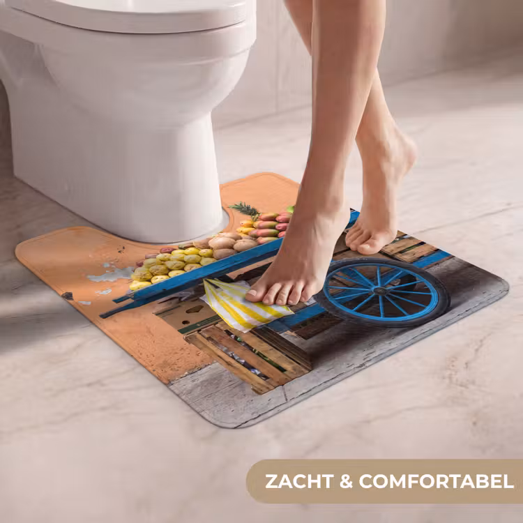 WC Mat - Fruit - Kar - Straat - Fruit - Kar - Straat WCmat U-uitsnede middel
