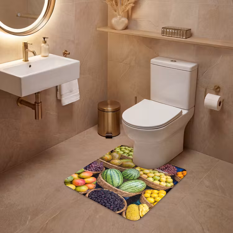 WC Mat - Fruit - Markt - Kleurrijk - Fruit - Markt - Kleurrijk WCmat U-uitsnede middel