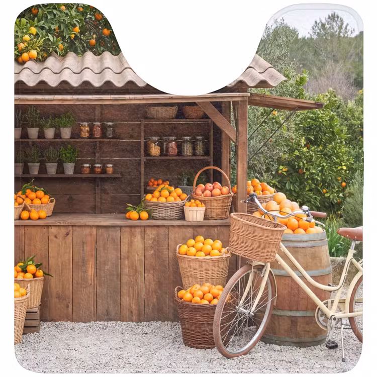 WC Mat - Fruit - Markt - Landelijk - Fruit - Markt - Landelijk WCmat U-uitsnede middel