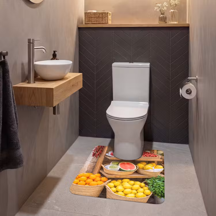 WC Mat - Fruit - Markt - Vers - Fruit - Markt - Vers WCmat U-uitsnede middel