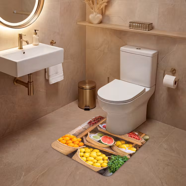 WC Mat - Fruit - Markt - Vers - Fruit - Markt - Vers WCmat U-uitsnede middel