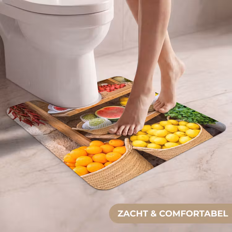 WC Mat - Fruit - Markt - Vers - Fruit - Markt - Vers WCmat U-uitsnede middel