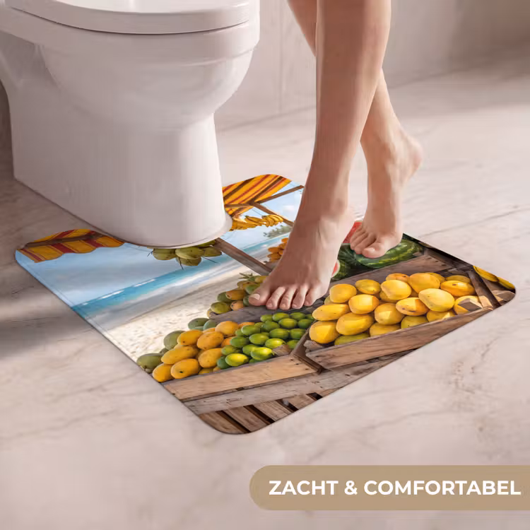 WC Mat - Fruit - Strand - Tropisch - Fruit - Strand - Tropisch WCmat U-uitsnede middel