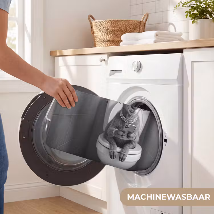 Geit - Telefoon - Toilet - Zwart - Wit WCmat klein -USP_WasbaarNL