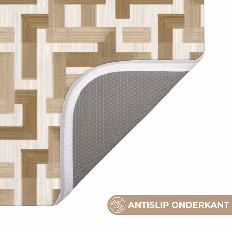 Geometrisch - Retro - Bruin WCmat klein 1009 -USP_AntislipNL