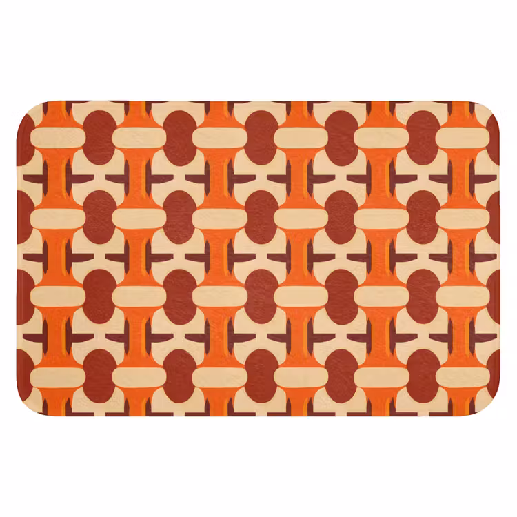Geometrisch - Retro - Oranje WCmat klein 1009 -3d