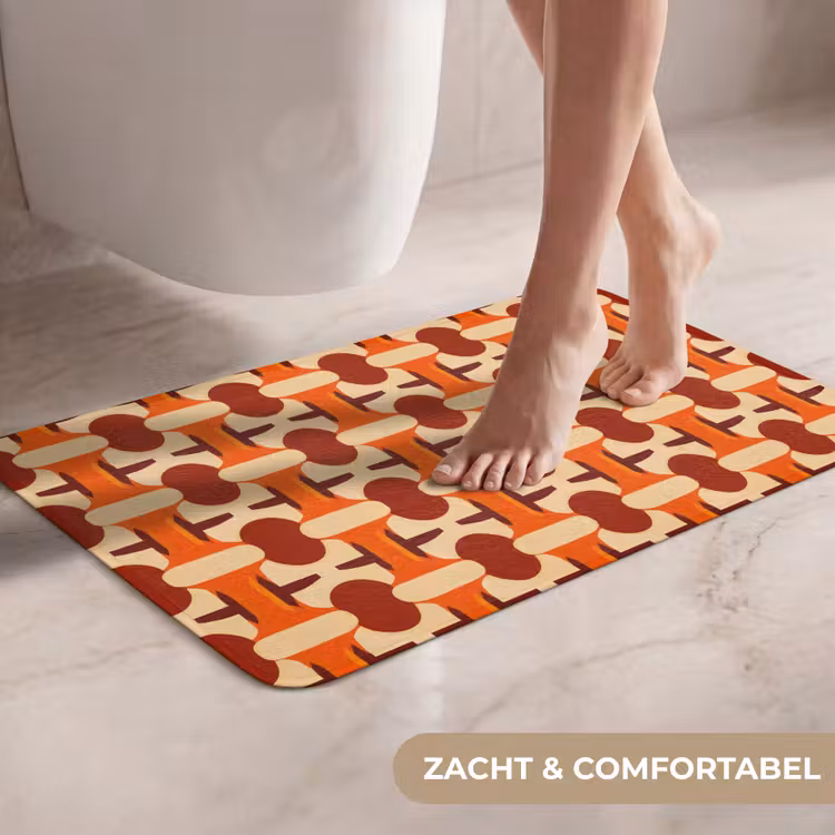 Geometrisch - Retro - Oranje WCmat klein 1009 -USP_ZachtNL