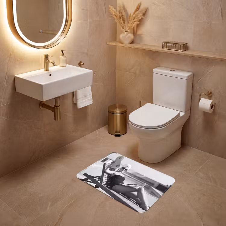 Glamour - Modern - Zwart - Wit WCmat klein -sfeer3
