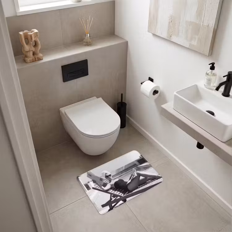 Glamour - Modern - Zwart - Wit WCmat klein -sfeer1