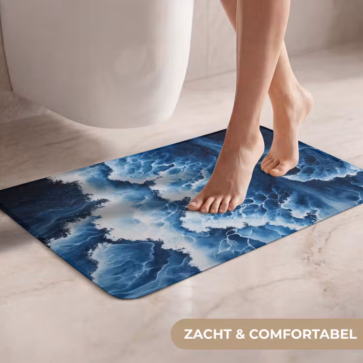 Golven - Blauw - Schuim WCmat klein -USP_ZachtNL