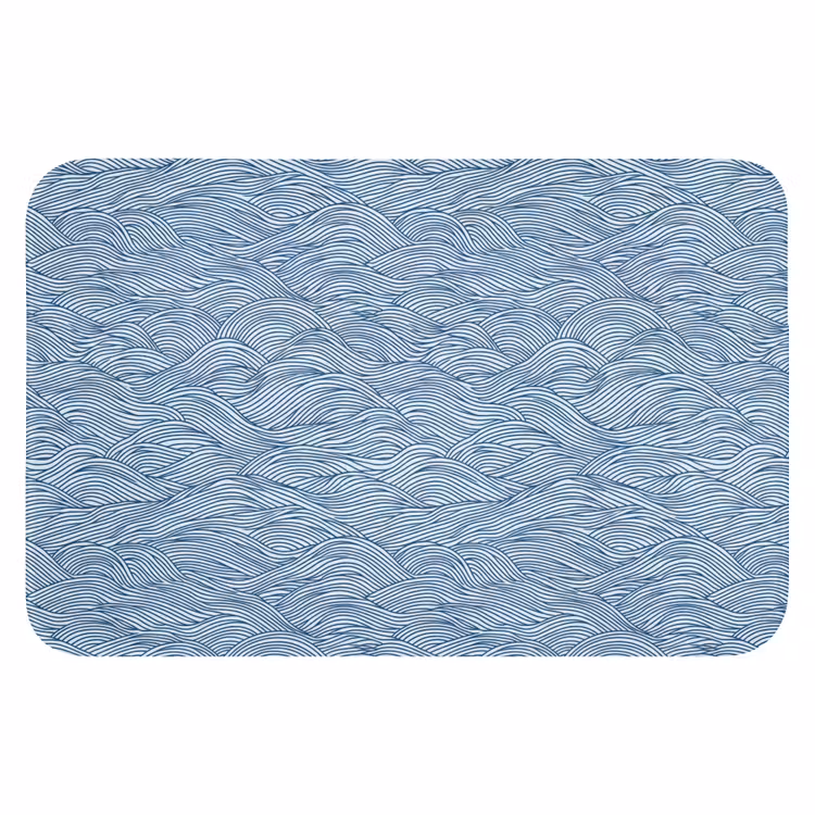 Golven - Ritmisch - Blauw WCmat klein 1009 -3d
