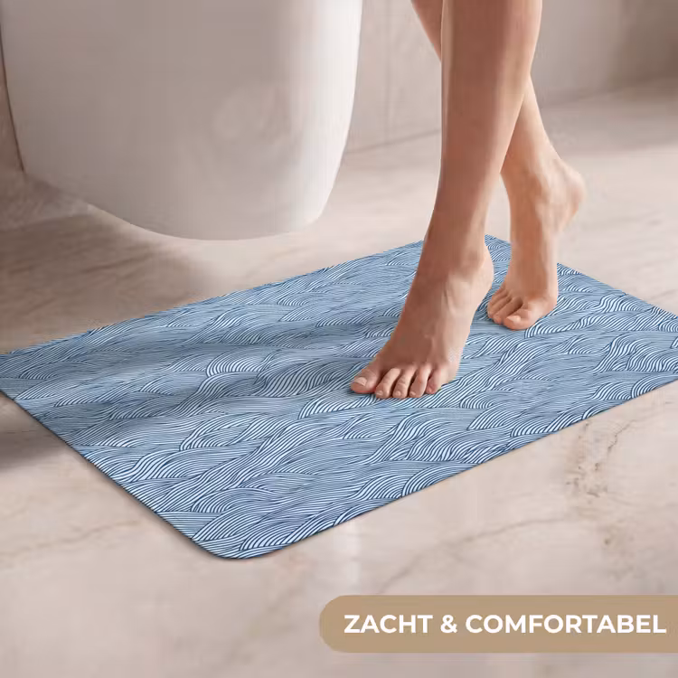 Golven - Ritmisch - Blauw WCmat klein 1009 -USP_ZachtNL