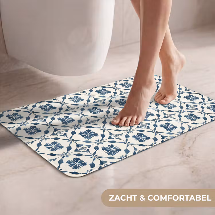 Grafisch - Tegel - Blauw WCmat klein 1009 -USP_ZachtNL
