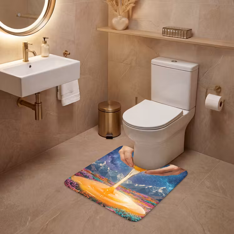 WC Mat - Handen - Ei - Surrealisme - Handen - Ei - Surrealisme WCmat U-uitsnede middel