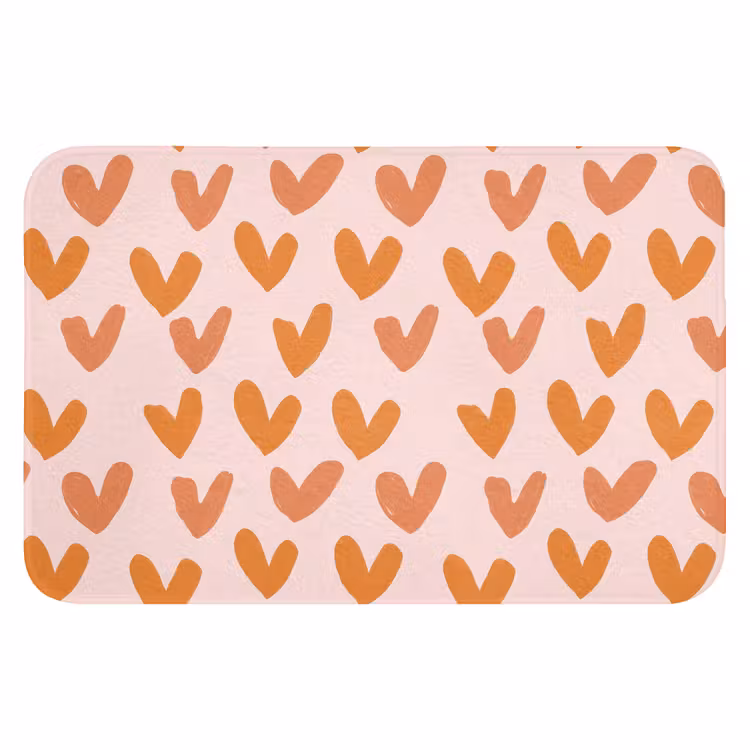 Hartjes - Getekend - Oranje WCmat klein 1009 -3d