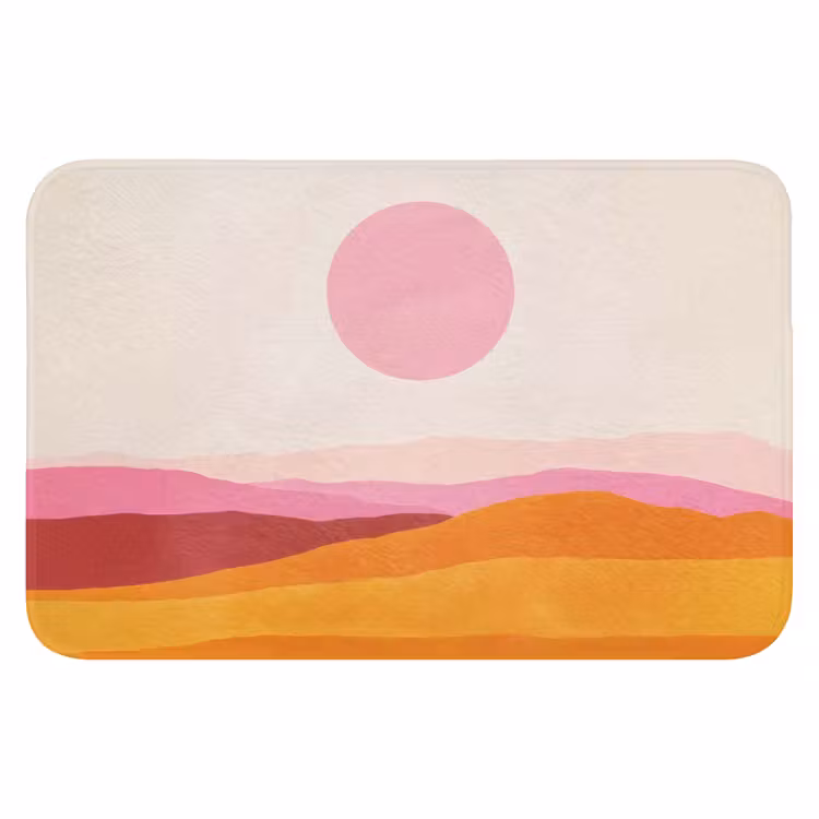 Heuvels - Oranje - Zon - Abstract WCmat klein -3d