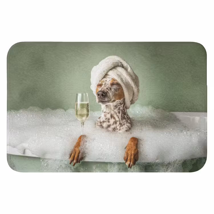 Hond - Bad - Champagne - Handdoek WCmat klein -3d