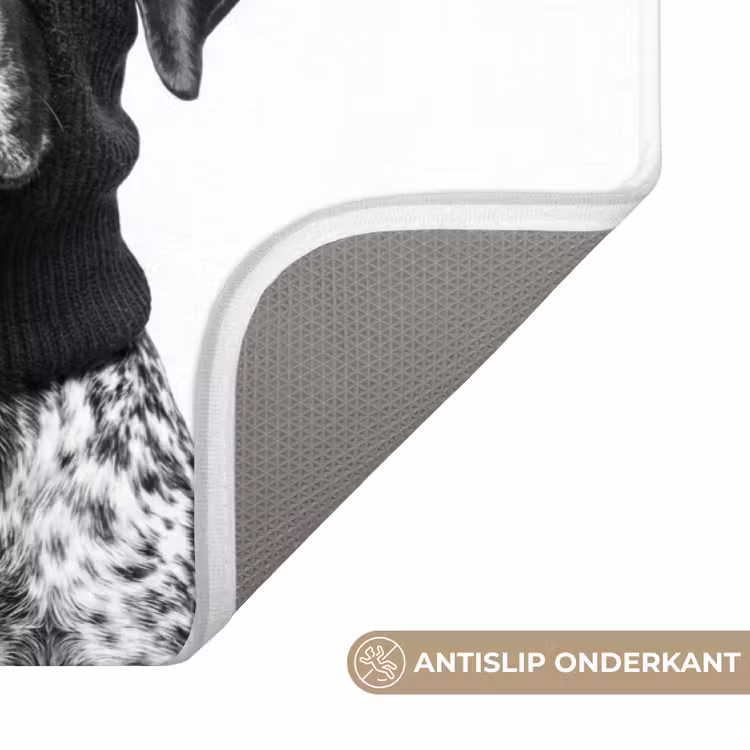 Honden - Bivakmuts - Zwart - wit WCmat klein -USP_AntislipNL