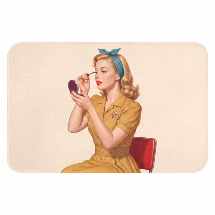 Illustratie - Mascara - Vrouw - Geel WCmat klein -3d