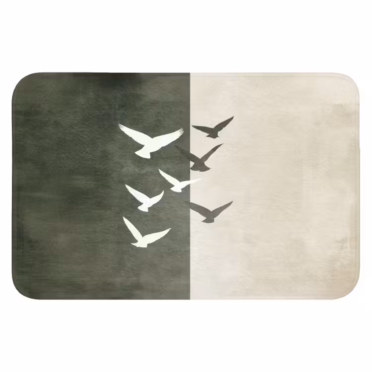 Japandi - Vogel - Groen WCmat klein -3d