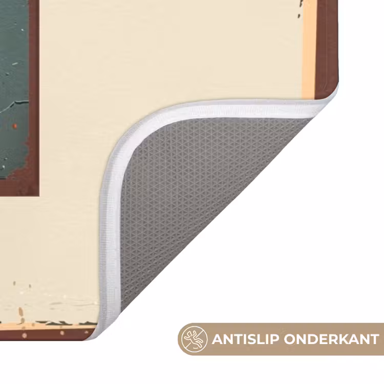 Kat - Vintage - Zwart - Quote - Flush you must WCmat klein -USP_AntislipNL