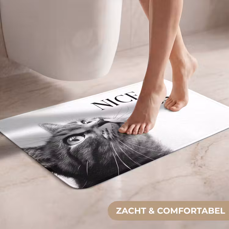 Katten - Nice ass - Quote - Zwart wit - Spreuken WCmat klein -USP_ZachtNL