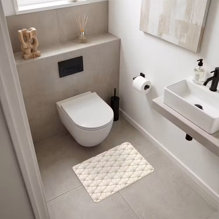 Klassiek - Art - Beige WCmat klein 1009 -sfeer1