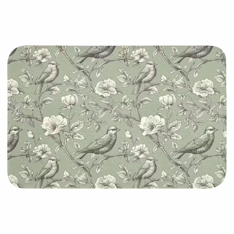 Klassiek - Botanisch - Groen WCmat klein 1009 -3d