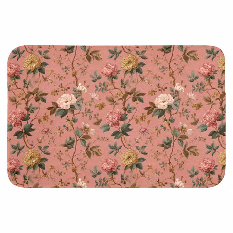 Klassiek - Botanisch - Roze WCmat klein 1009 -3d
