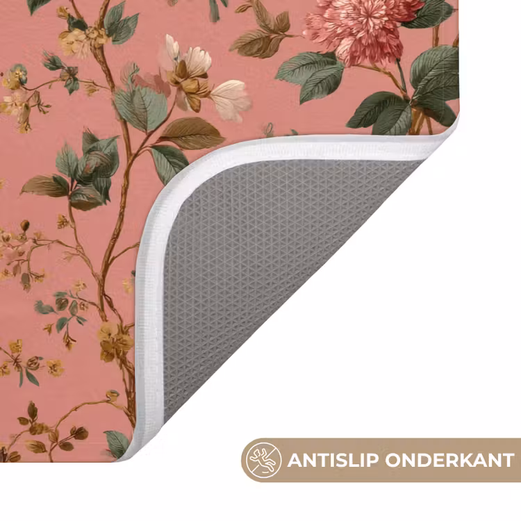 Klassiek - Botanisch - Roze WCmat klein 1009 -USP_AntislipNL