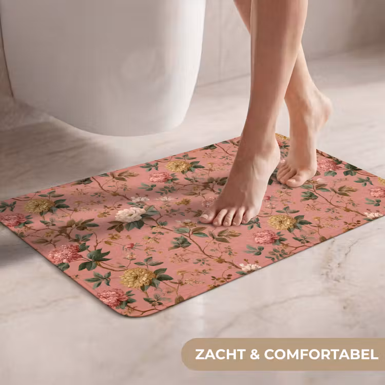 Klassiek - Botanisch - Roze WCmat klein 1009 -USP_ZachtNL