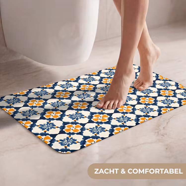 Klassiek - Geometrisch - Blauw WCmat klein 1009 -USP_ZachtNL