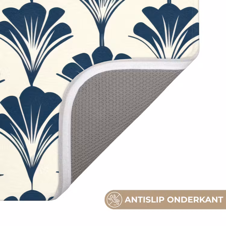 Klassiek - Motief - Blauw WCmat klein 1009 -USP_AntislipNL