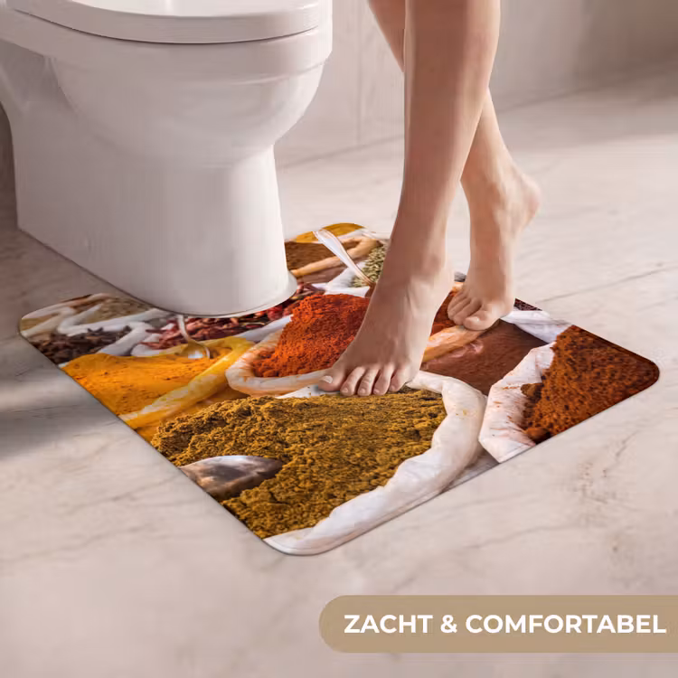 WC Mat - Kruiden - Markt - Eten - Kruiden - Markt - Eten WCmat U-uitsnede middel