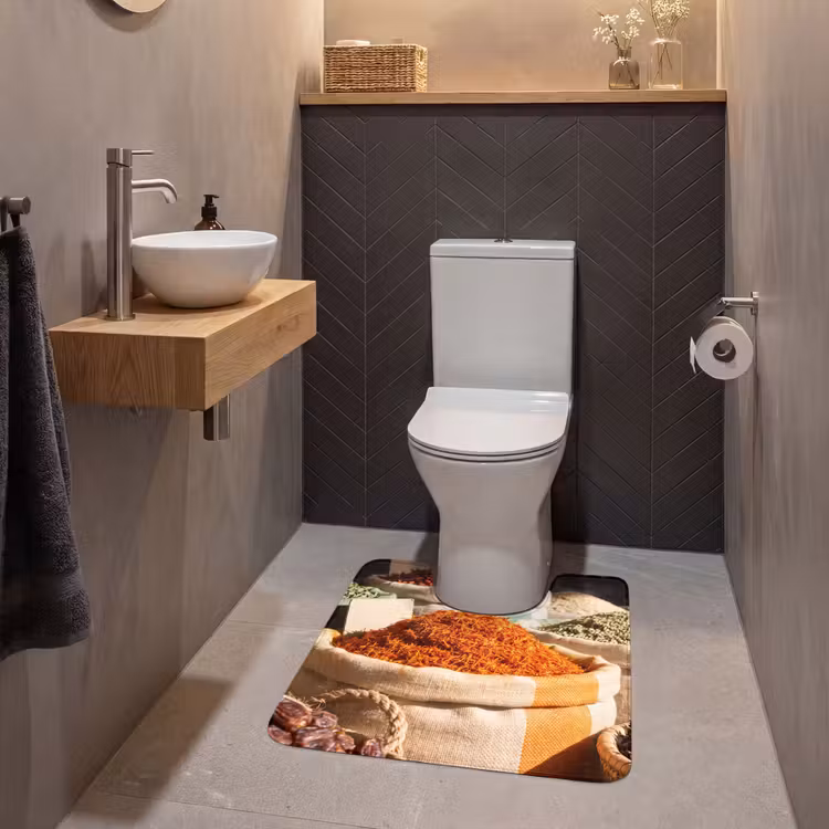 WC Mat - Kruiden - Markt - Kleurrijk - Kruiden - Markt - Kleurrijk WCmat U-uitsnede middel