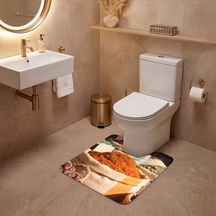 WC Mat - Kruiden - Markt - Kleurrijk - Kruiden - Markt - Kleurrijk WCmat U-uitsnede middel