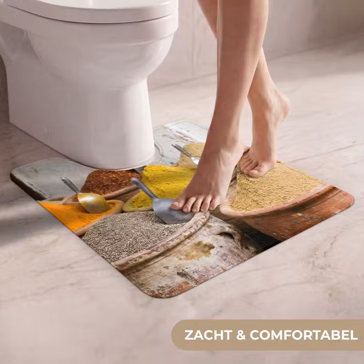 WC Mat - Kruiden - Potten - Oosters - Kruiden - Potten - Oosters WCmat U-uitsnede middel