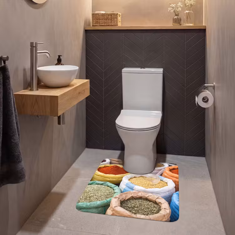 WC Mat - Kruiden - Zakken - Markt - Kruiden - Zakken - Markt WCmat U-uitsnede middel