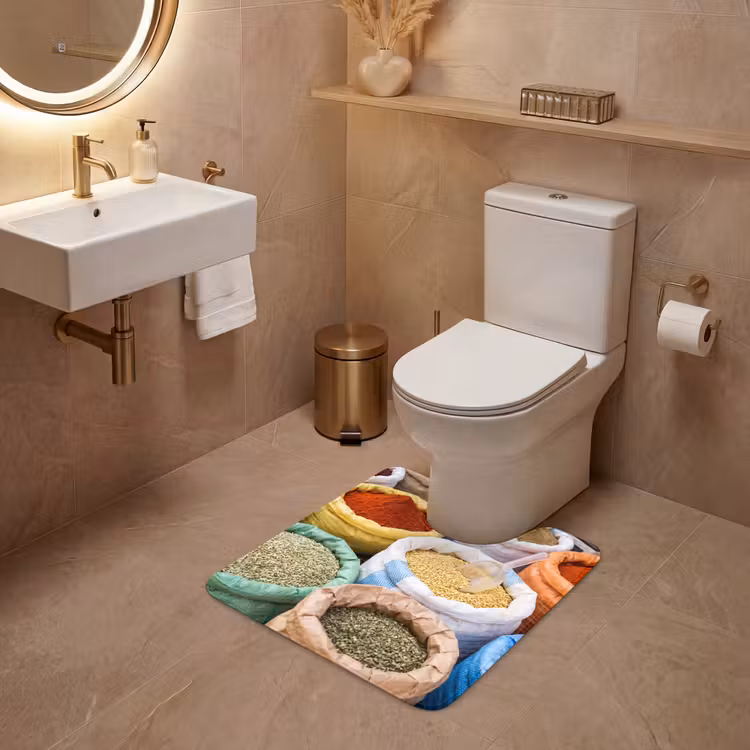 WC Mat - Kruiden - Zakken - Markt - Kruiden - Zakken - Markt WCmat U-uitsnede middel