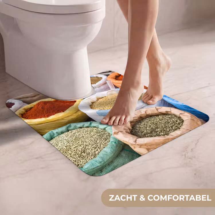WC Mat - Kruiden - Zakken - Markt - Kruiden - Zakken - Markt WCmat U-uitsnede middel