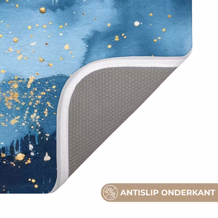 Landschap - Blauw - Modern - Goud - Abstract WCmat klein -USP_AntislipNL