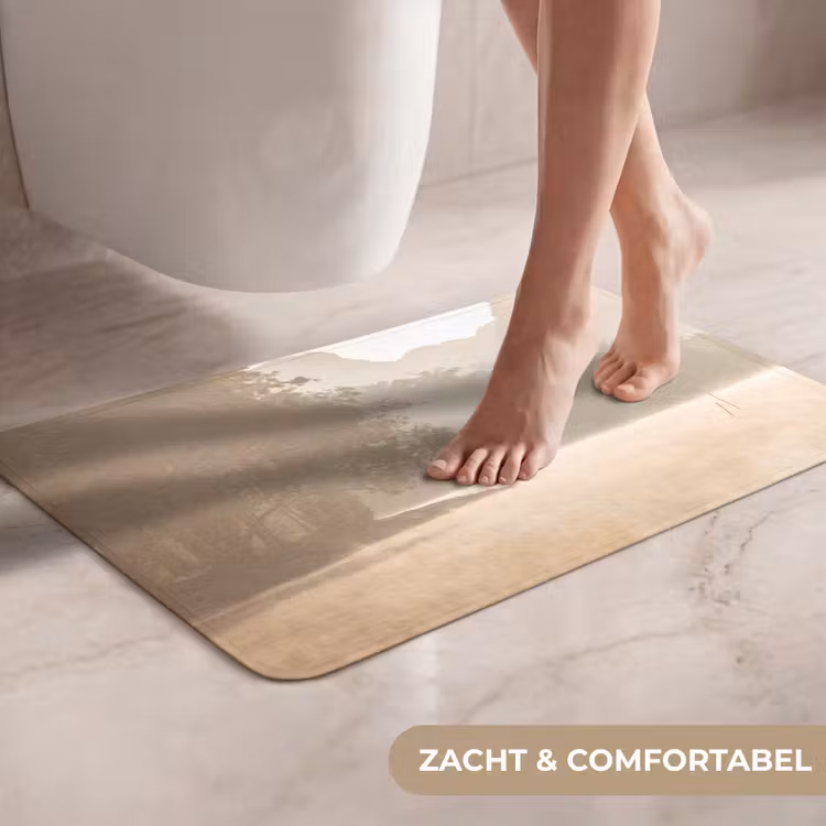 Landschap - Bos - Water - Mist - Beige WCmat klein -USP_ZachtNL