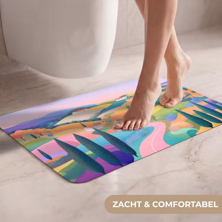 Landschap - Paars - Pastel - Huizen WCmat klein -USP_ZachtNL