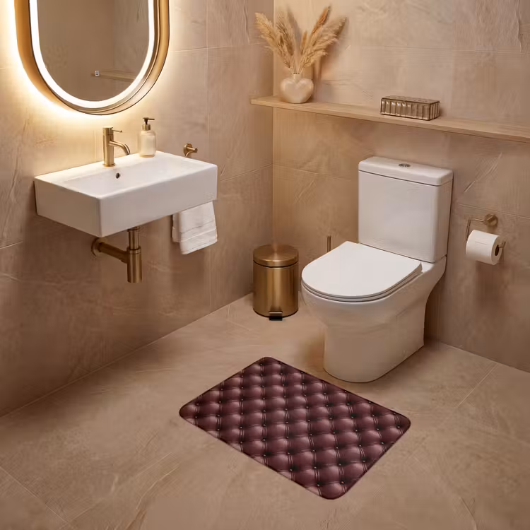 Leer - Patroon - Bordeaux WCmat klein 1009 -sfeer3
