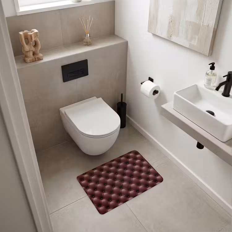 Leer - Patroon - Bordeaux WCmat klein 1009 -sfeer1