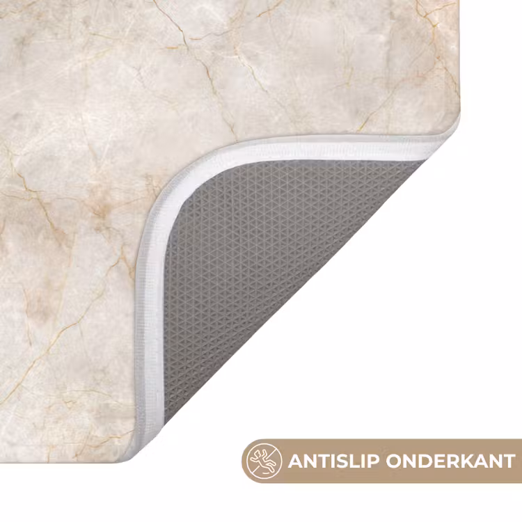 Lichtbeige - Goudbruine Nerven - Marmer WCmat klein 1009 -USP_AntislipNL