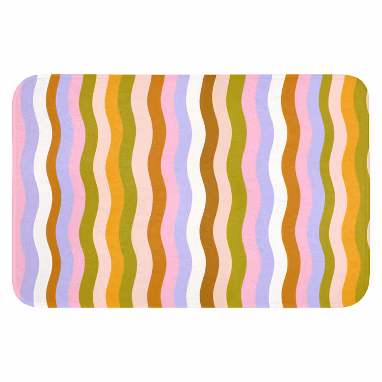 lijnen - Golven - Pastelkleuren - Patroon WCmat klein -3d