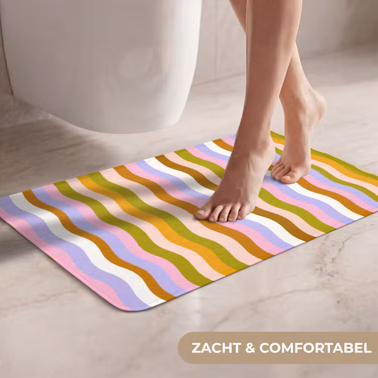 lijnen - Golven - Pastelkleuren - Patroon WCmat klein -USP_ZachtNL