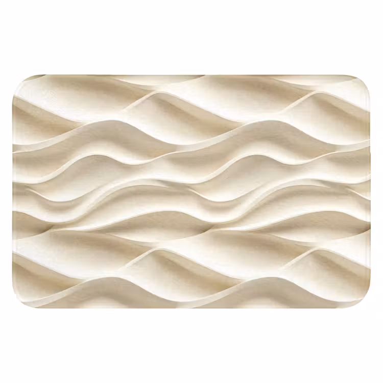 Lijnen - Golvend - Crème WCmat klein 1009 -3d